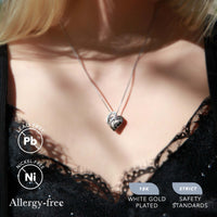 Leafael Women’s Silver Plated Infinity Love Heart Pendant Necklace with Birthstone Crystals, Jewelry Gifts for Her, 18 + 2 inch Chain, Anniversary Birthday Mother's  Necklaces for Wife Mom Girlfriend 13c-Protection-Crystal Black