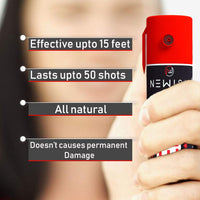 NEWISH Black Pepper Spray for self Defence Small Pocket Size - Reliable and Effective Self-Defense 50 Time Spray