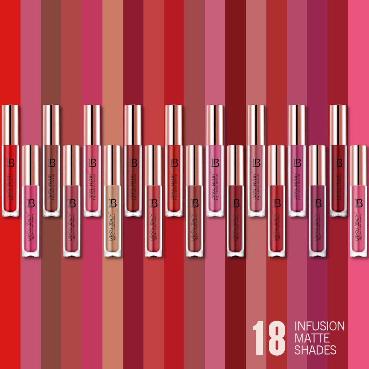 LakyouBeauty Color Infusion Non-Transfer Liquid Lipsticks (Flamingo)
