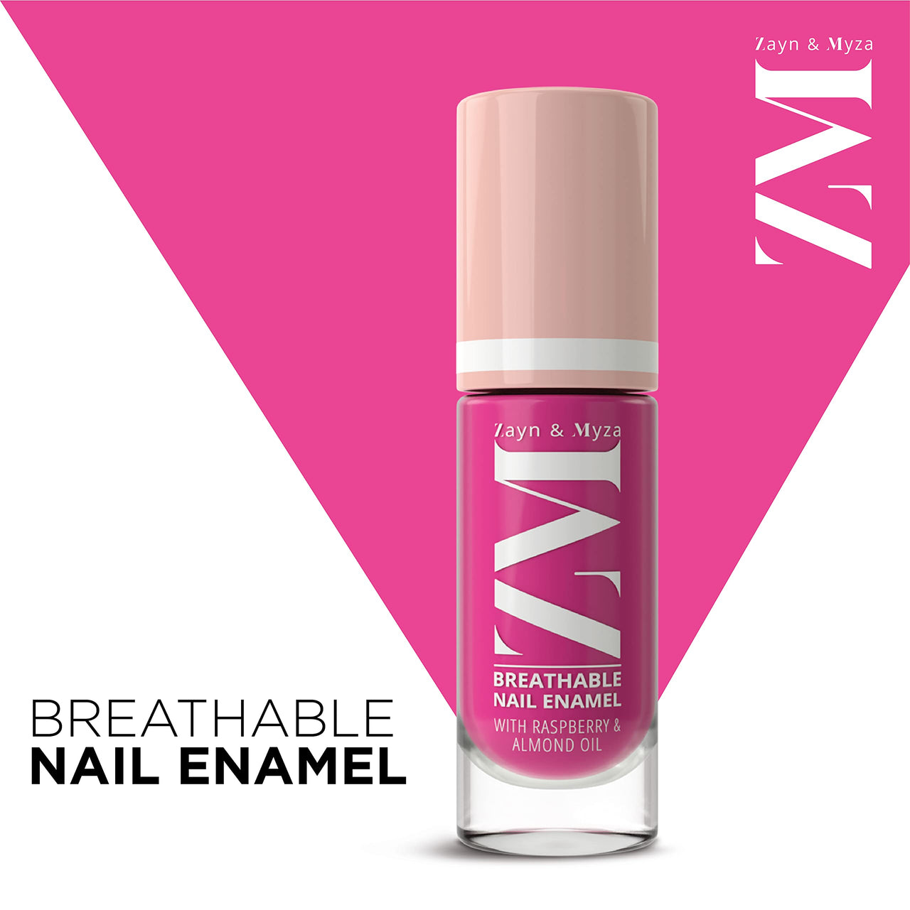 ZM Zayn & Myza Breathable Nail Enamel - Pink Popsicle | Smooth Application | Quick-Drying I Longlasting I Chip-Defiant I Water Permeable | Glossy Finish | 100% Vegan, 6 ml