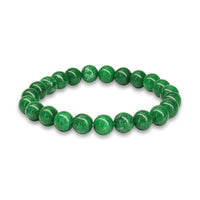 Crystal Vibe Stretchable Beaded Jade Bracelet 8mm - Bring Good Luck, Wealth, Prosperity and Happiness - Healing Crystal Green Jade Bracelet for Women Men