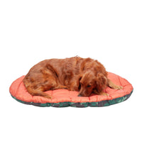 Furhaven Outdoor Travel Dog Bed for Large/Medium Dogs w/ Carry Bag, Washable & Foldable, Great for Crates & Kennels - Trail Pup Travel Pillow Mat w/ Stuff Sack Bag - Paprika/Camo-Paw, Large Trail Pup Travel Bed 39.0