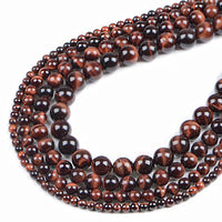 Bymitel 210pcs Natural Crystal Beads Stone Gemstone Round Energy Healing Loose Beads with Stretch Cord for Jewelry Making Bracelets Anklets (Red Tiger's  Eye, 4mm 210pcs) Red Tiger's  Eye