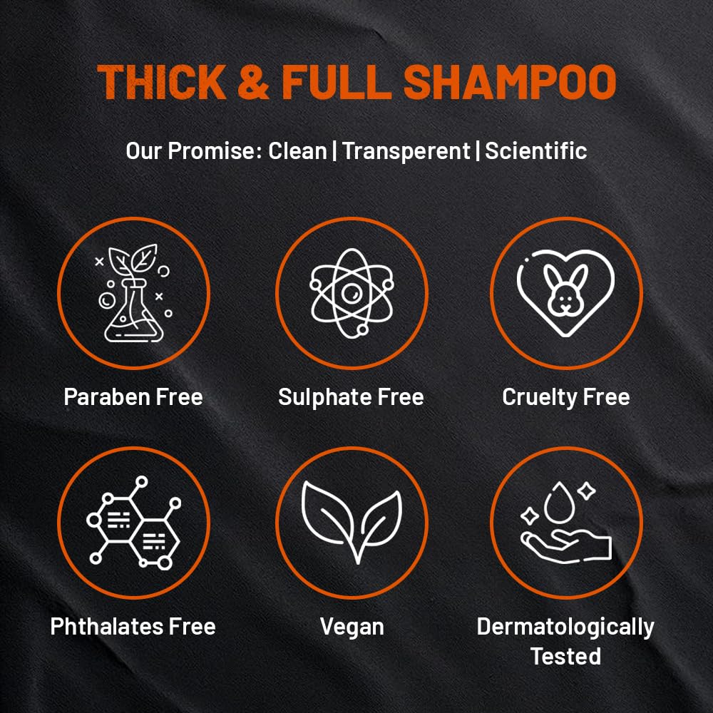 HIVADO Thick & Full Shampoo - Thinning And Limp Hair - Density And Lushness - Strengthen Root To Tip - Strong Hair - Non-Toxic For Men, 1 Count