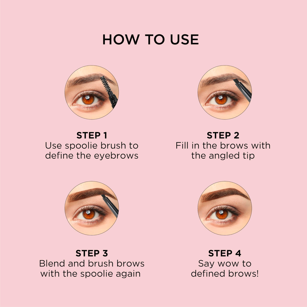ZM Zayn & Myza Wow Brow Eyebrow Pencil Enriched with Castor Oil | Smudge Proof | Water Proof | Lasts Up to 12 hours - (Deep Brown, 0.35gm)