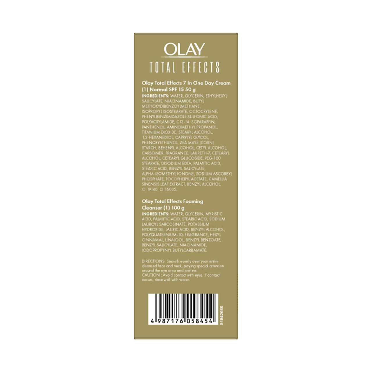 Olay Total Effects Giftpack - Day Cream with SPF 15 50gm + Cleanser 100g | Fights 7 Signs of Ageing | With Niacinamide and Green Tea Extracts | Normal, Oily, Dry, Combination Skin | Pack of 2