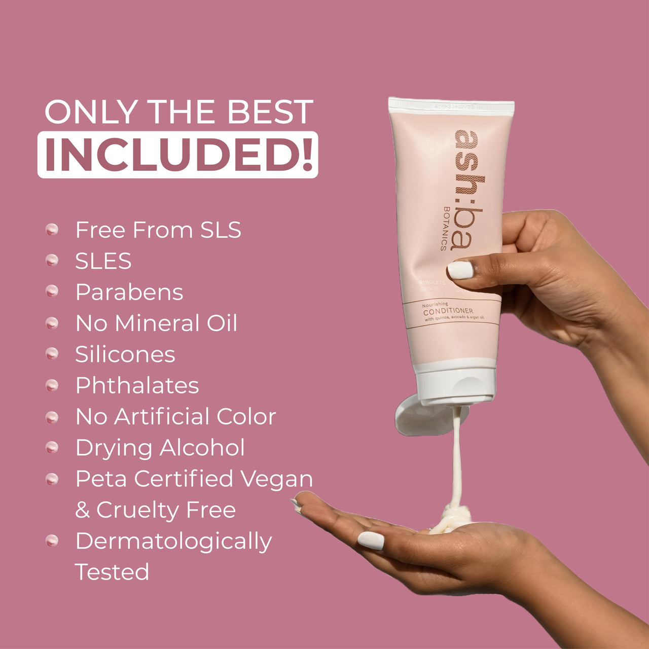 Ashba Botanics Nourishing Conditioner For Curly&Frizzy Hair|Deep Conditioning&Hydration For Wavy&Dry Hair|With Shea Butter,Argan&Green Tea|Natural-Silicone&Paraben Free-50 Ml,(1 count)