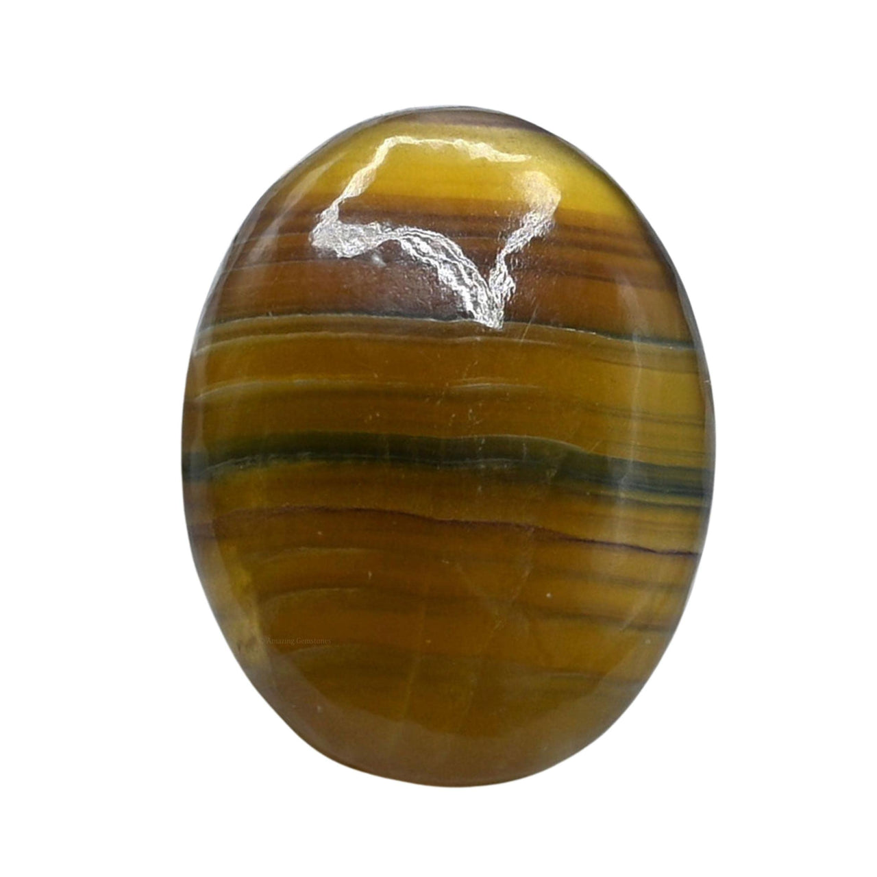 Amazing Gemstone Fluorite Palm Stone - Pocket Massage Worry Stone for Natural Body Chakra Balancing, Reiki Healing and Crystal Grid (Fluorite)