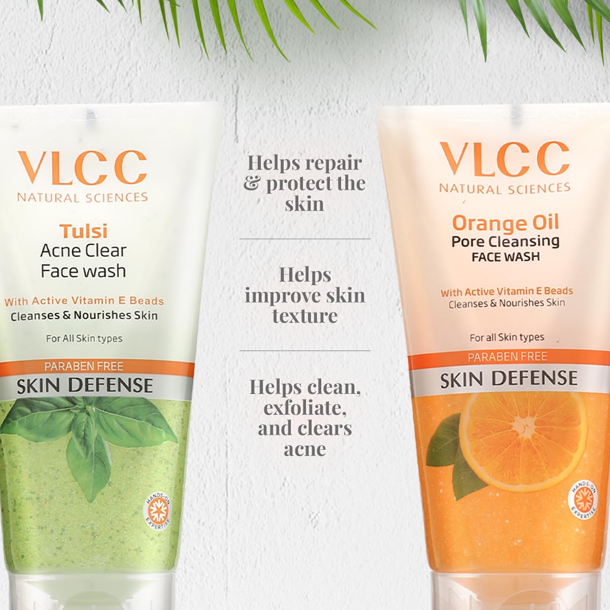 VLCC Tulsi Face Wash, 150ml with Free Orange Oil Face Wash, 150ml