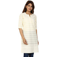 QUEEN SHIELD Women's  Formal & Casual Cotton Chikan-Kari Kurta (4444.)