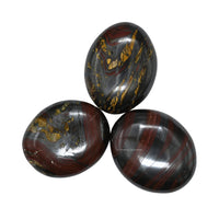 Tiger Iron Palm Stone - Hot Massage Worry Stone for Natural Body Chakra Balancing, Reiki Healing and Crystal Grid Tiger Iron