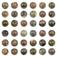 Bymitel 210pcs Natural Crystal Beads Stone Gemstone Round Energy Healing Loose Beads with Stretch Cord for Jewelry Making Bracelets Anklets (Rhyosite Jasper, 4mm 210pcs) Rhyosite Jasper