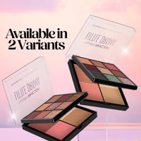 Hilary Rhoda Transform Face Palette | 9 Eyeshadows | 2 Blushes | Highlighter & Contour | Highly Pigmented | Available in 2 Variants | Matte & Shimmer Finish | All-in-One Kit | 18g (Little Drama - Shade 02)