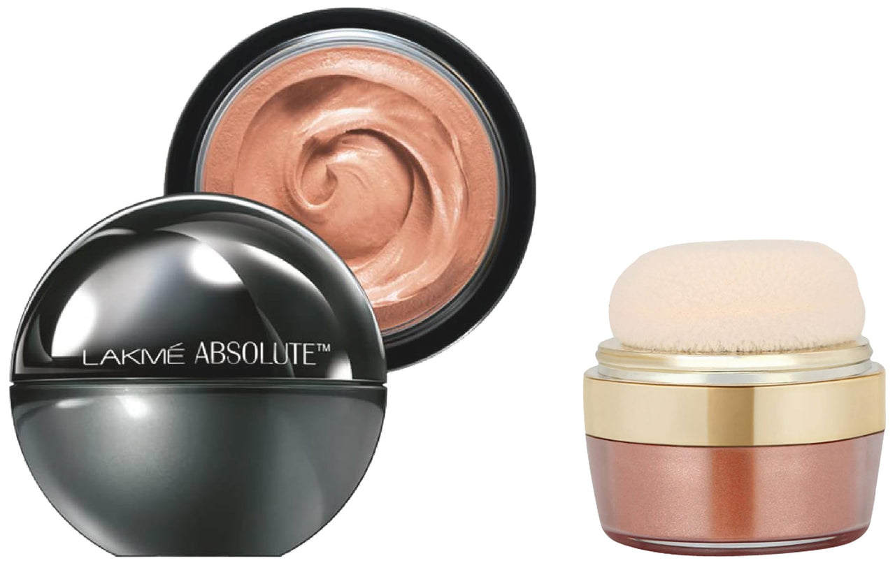 Lakmé Sheer Blusher & Highlighter & Lakmé Absolute Skin Natural Mousse Foundation