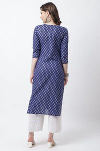 Rajnandini Women's  Pure Cotton with Zari Weaving Jaipuri Printed Kurti