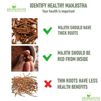 Shudh Online Manjistha Root, Majith Organic, Indian Madder (50 Grams) - Eating, Skin whitening, Face, Hair - Manjishtha, Manjishta, Manjishta, Manjista