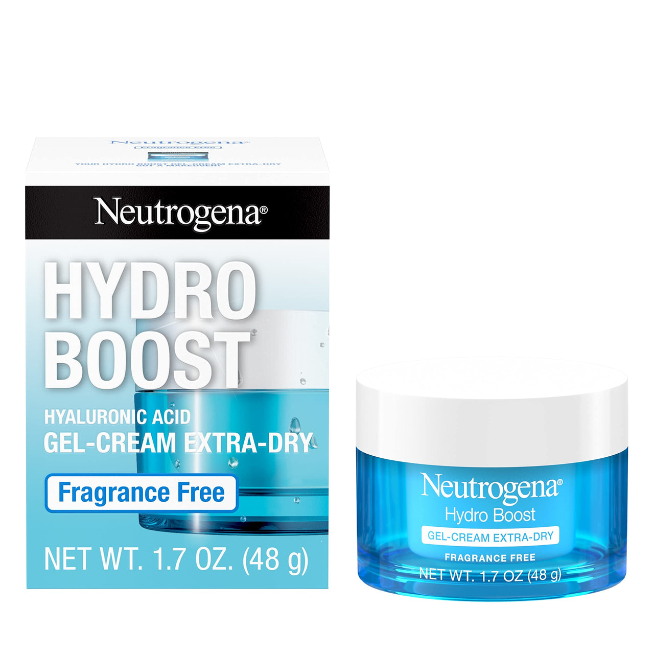 Neutrogena Hydro Boost Hyaluronic Acid Hydrating Gel-Cream Face Moisturizer to Hydrate & Smooth Extra-Dry Skin, Oil-Free, Fragrance-Free, Non-Comedogenic & Dye-Free Face Lotion, 1.7 oz