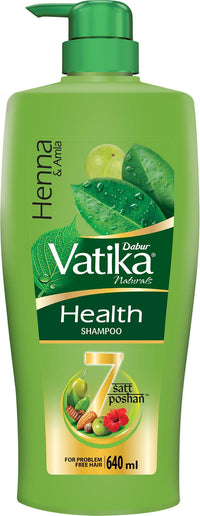 Dabur Vatika Health Shampoo - Power of 7 Natural Ingredients - 640 ml & Dabur Amla Hair Oil - for Strong, Long and Thick Hair 275ml