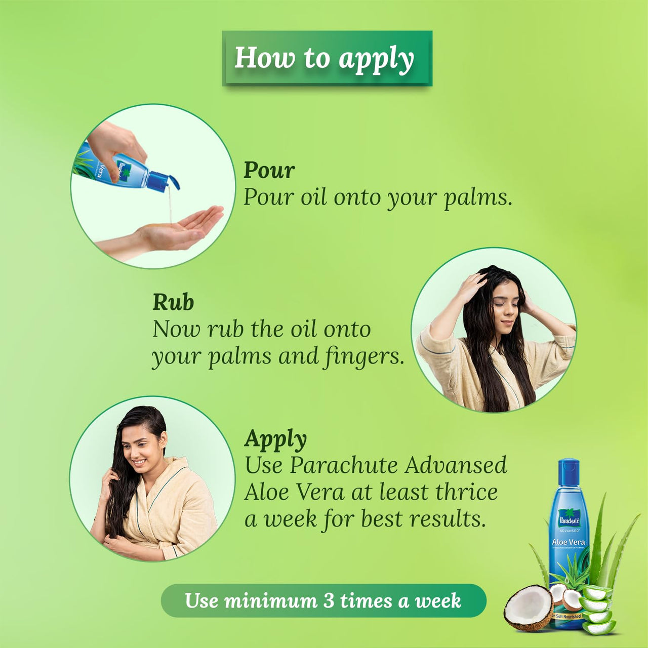 Parachute Advansed Aloe Vera Enriched Coconut Hair Oil, 250ml (Free 75ml)