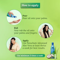 Parachute Advansed Aloe Vera Enriched Coconut Hair Oil, 400 ml | For Soft, Strong Hair (Pack of 3)