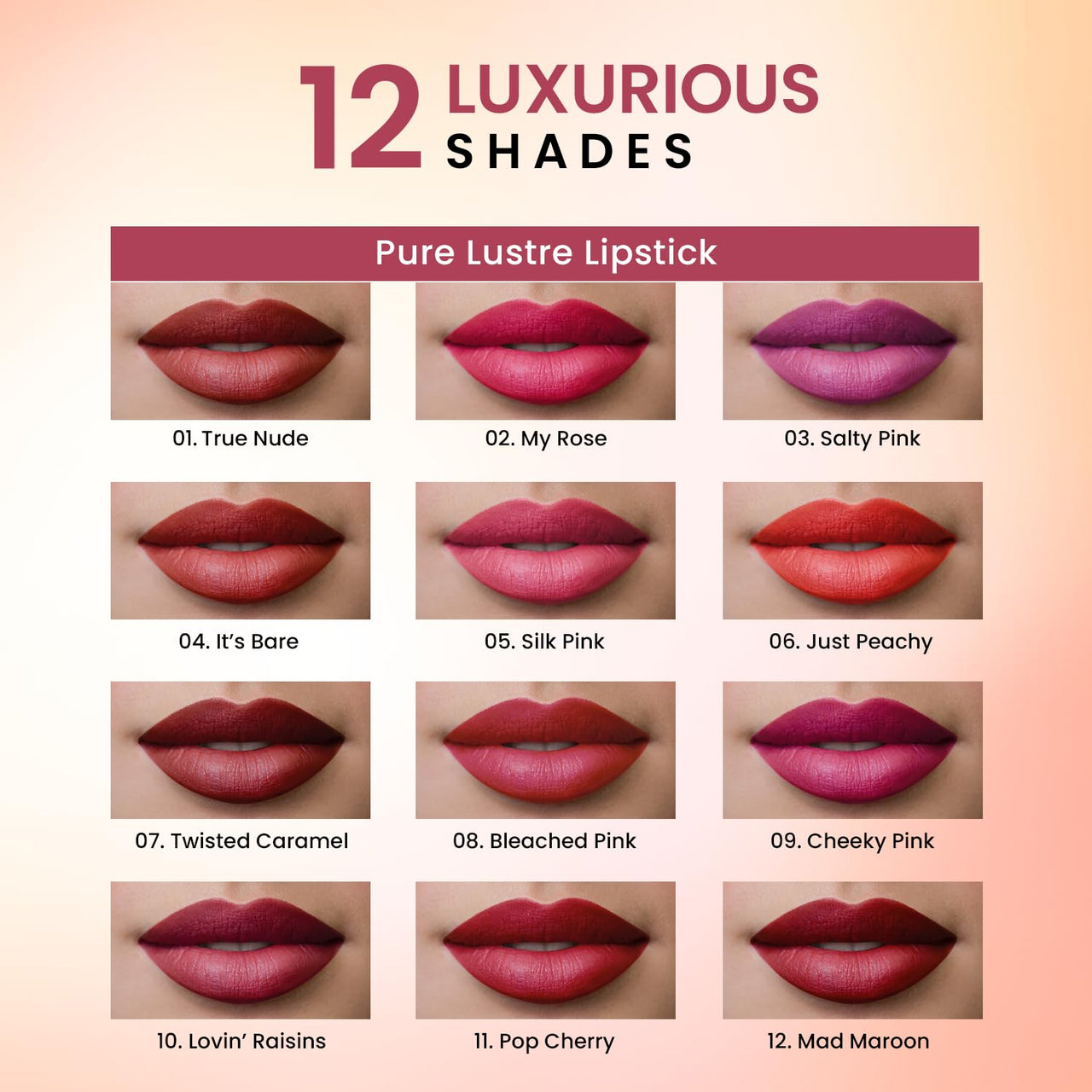 Swiss Beauty Pure Lustre Lipstick | High Shine Finish | Smooth Glide | With Olive Oil & Vitamin E | Hydrating | Shade- Bleached Pink, 3.8gm