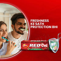 Dabur Red Gel Ayurvedic Toothpaste - 300g (150g x 2, Pack of 2) | Reduction in Bad Breath, Plaque & Gingivitis | Freshness with Protection | For Healthy Gums & Effective Dental Care