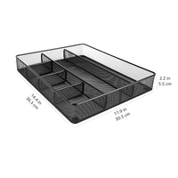 Basics Desk Drawer Organizer for Office and Home, Metal Mesh, 6 Compartments, Black 1