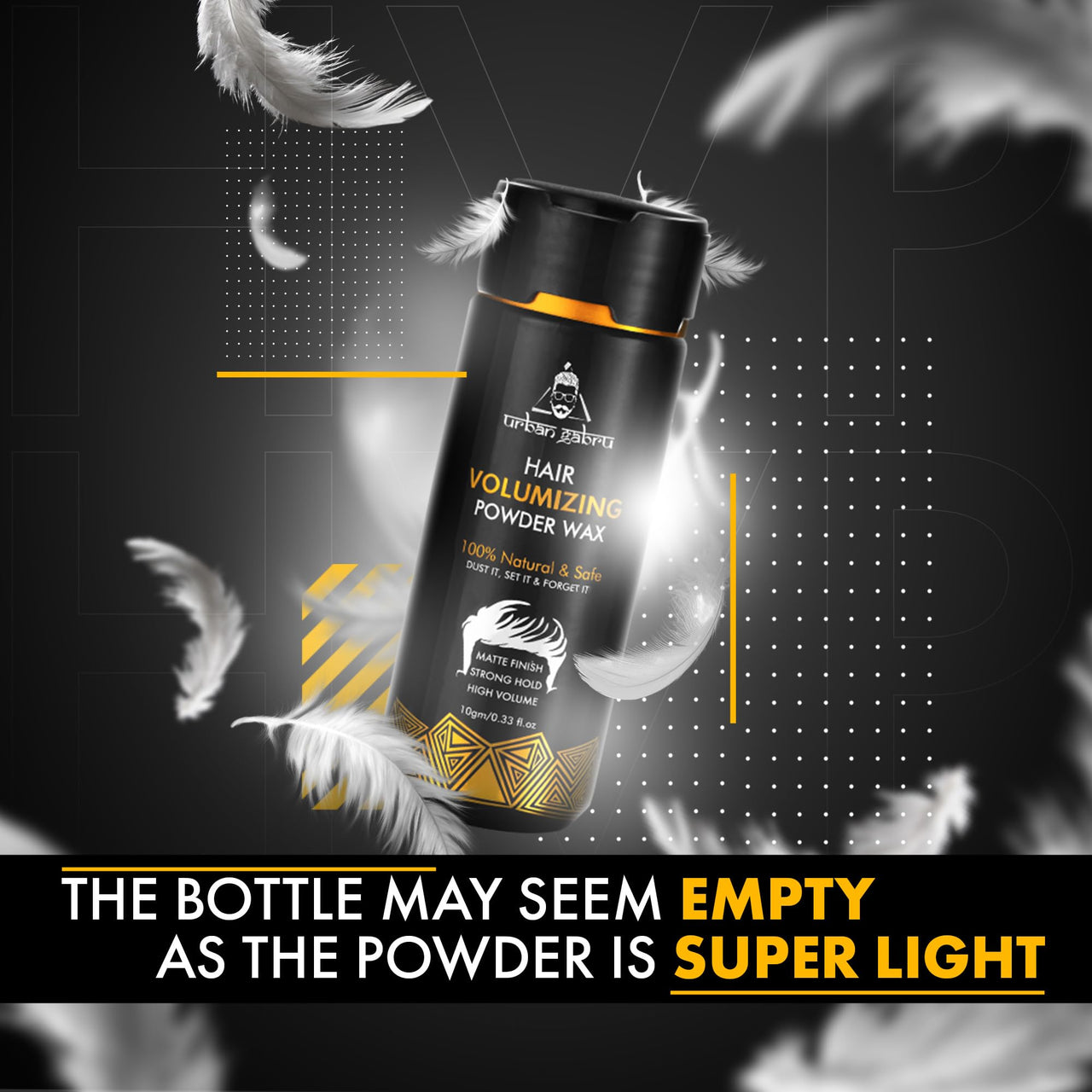 UrbanGabru Hair Volumizing Powder Wax strong hold | Matte Finish | 24 hrs hold | 100% natural & safe hair styling powder