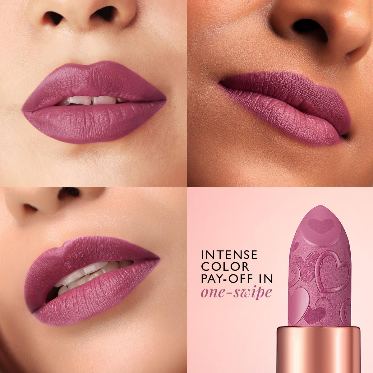 MyGlamm POUT by Karan Johar Intense Matte Plumping Lipstick - Paparazzi Pout (Mauve Pink Shade) | Highly Pigmented, Long Lasting, Lightweight, Creamy Matte Lipstick For Lip Makeup (4g)