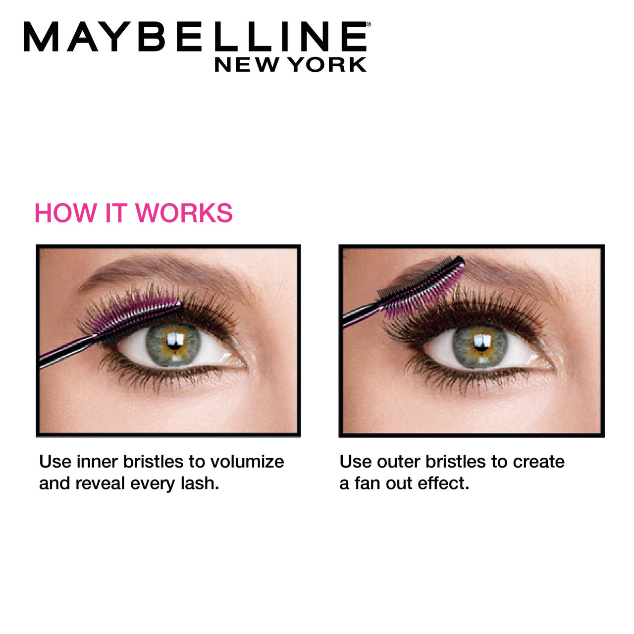 Maybelline New York Mascara, No-clumping, Fanning Brush, Waterproof, Lash Sensational, Black, 9ml (Pack of 2)