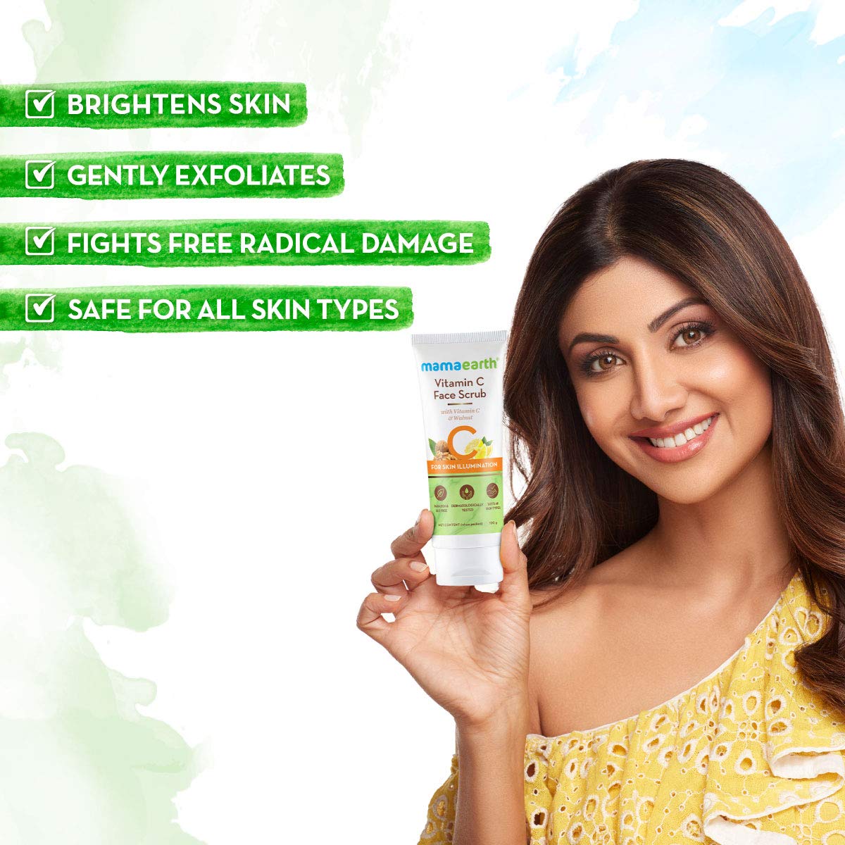 Mamaearth Vitamin C Face Scrub for Glowing Skin, With Vitamin C and Walnut For Skin Illumination (100 g)