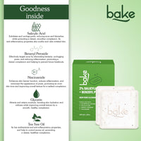 BAKE 2% Salicylic Acid Soap (2 pcs) Scrub Treatment with Niacinamide for Body & Back Acne, Reduces Strawberry Legs | Fades Dark Spots | Non Drying Formula | Soap For Men & Women | 100g x 2
