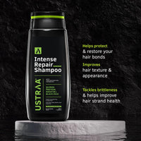 Ustraa Grow & Repair Kit - Hair Growth Vitalizer 100ml - With Redensyl, Saw Palmetto | Non-sticky & Intense Repair Shampoo - 250 ml | Fiber Restoration Technology | Helps Restore Hair Bonds | Keratin