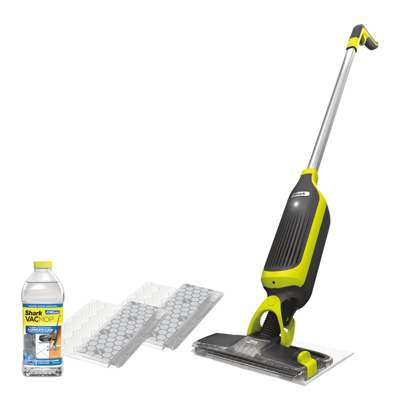Shark VACMOP Pro Cordless Hard Floor Vacuum Mop with On-Demand Spray and Headlights, includes 4 Disposable VACMOP Pads and a 12oz VACMOP solution, Charcoal Gray, VM252