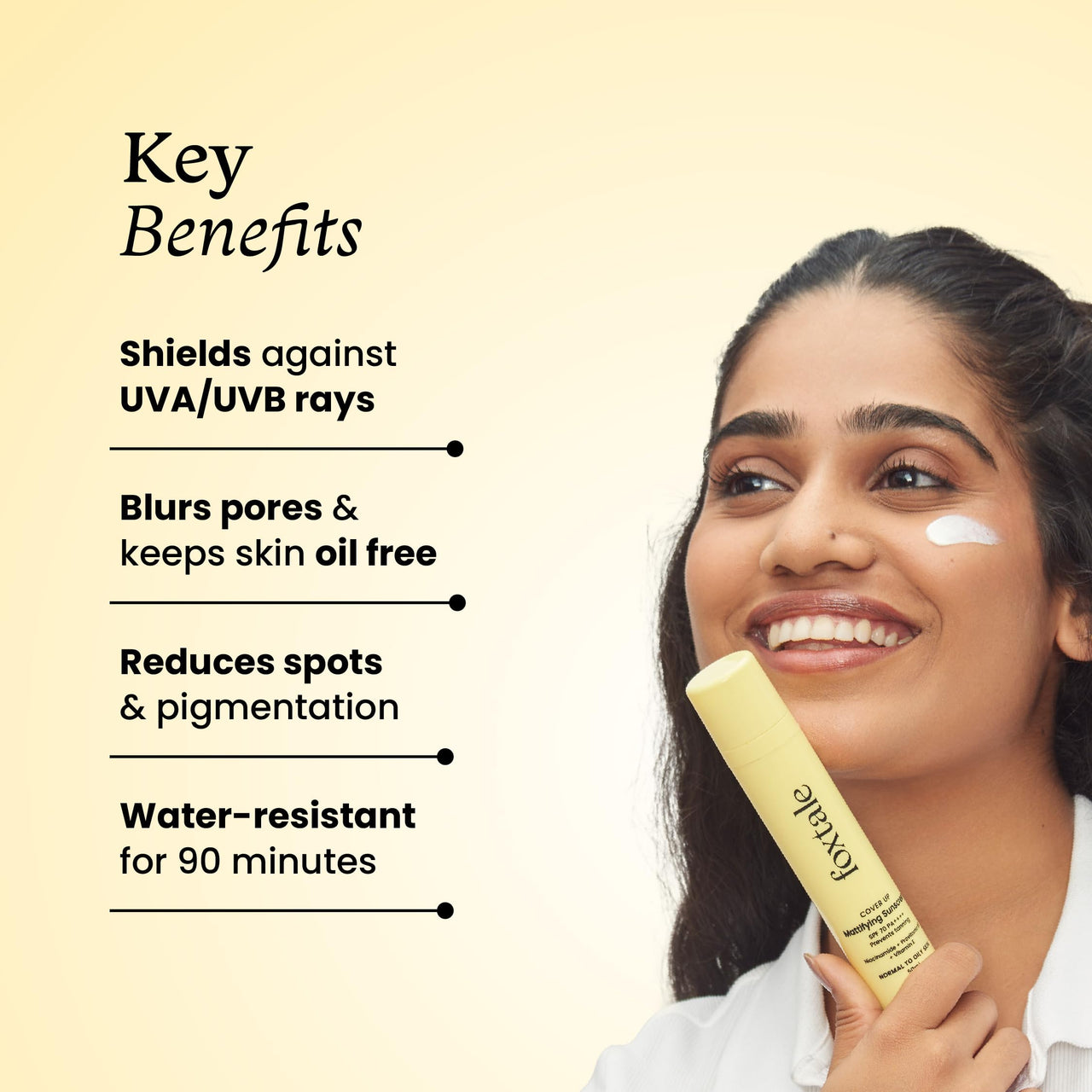 Foxtale SPF 70 Gel-Cream Sunscreen for Oily Skin | Oil Control Sunscreen with PA++++ & Niacinamide | UVA UVB Protection | Prevents Tan | Lightweight, Pore-minimising, No White Cast | 50ml