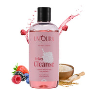 Uniqura 1% Salicylic Acid & Ceramide Body Wash Shower Gel For Women With Rice Water Helps To Exfoliates Body Acne, Bumpy and Strawberry Skin, Prevents Dry & Rough Skin, Paraben & Sulphate Free Shower Gel For Men (300ml) With Free Loofah