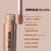 Hilary Rhoda Hide It All Cover Conceal | Conceals Masks, Scars & Dark Circles | High Coverage Concealer | With Shea Butter | Matte Finish | Cruelty-Free & Vegan (Ivory- Shade 1, 3.7ml)