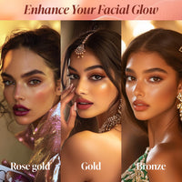 FACES CANADA 3 in 1 Liquid Highlighter – Gold 01, 18ml | Primer | Highlighter | Strobe Serum | Luminous Finish | Lightweight Formula | Hydrating | Long Lasting Glow | Easily Blendable