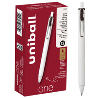 Uniball Gel Pen 12 Pack, 0.38mm Ultra Micro Black Ink, Smooth Writing Office Supplies White