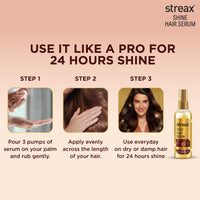 Streax Hair Serum 200ml, Vitalized with Walnut Oil, For Hair's Smoothening & Shine