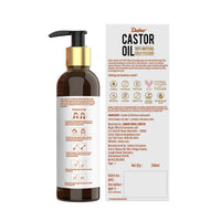 Dabur Castor Oil - 200ml | 100% Natural Cold Pressed Oil | Promotes Hair Growth, Hydrates Skin & Reduces Wrinkles | No Mineral Oil & Silicones