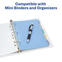 Avery Write & Erase Durable Plastic Mini Dividers for 3 Ring Binders and 7-Ring Binders, 5.5