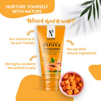 NutriGlow NATURAL'S Advanced Pro Formula Papaya Sunscreen SPF 50, PA+++ No White Cast, Non-Greasy, with Broad Spectrum, UV A & UV B Blue Light Protection, for Men & Women Suitable for Oily, Dry, Sensitive & Combination Skin (100 g)