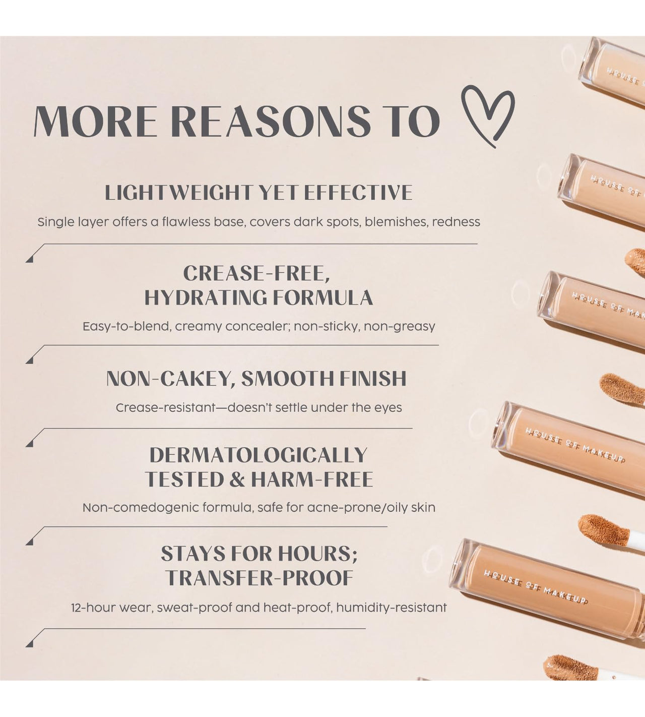 House Of Makeup Matte Concealer for Dark Circles, Pigmentation | Non-Crease, Non-Cakey | Long Wear, Waterproof, Sweat-proof | Full Coverage Concealer for Oily Skin | For Face Makeup | 6 ML (FL02 - Fair to Light Skin Tone)