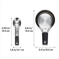OXO Good Grips Stainless Steel Measuring Cups and Spoons Set, 2.9, 8 Piece