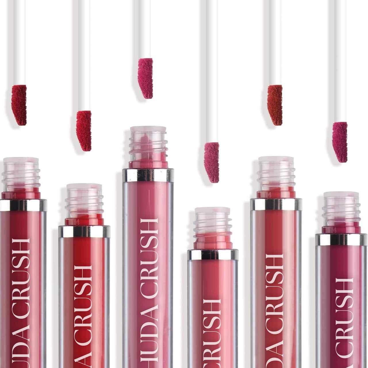 HUDACRUSH HUDA CRUSH 6-Piece Liquid Matte Nude Lipstick Set - Velvet Waterproof Mini Lipsticks for Women, Non-Stick Formula