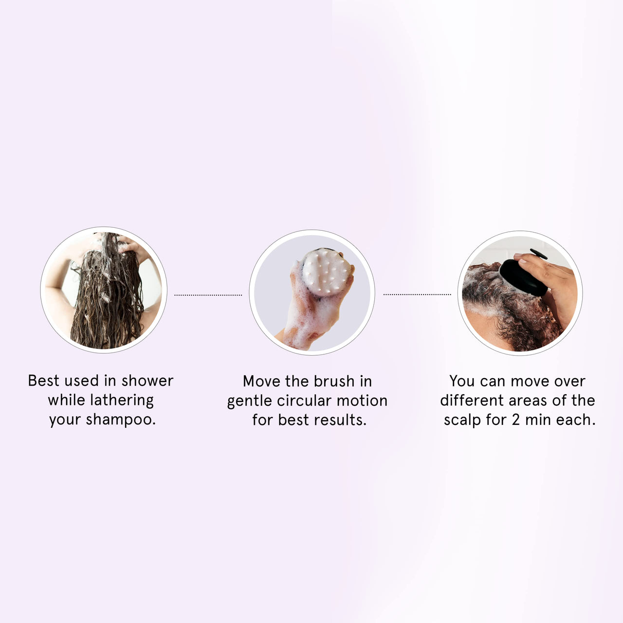 Be Bodywise Hair Scalp Massager Shampoo Brush with Soft Silicone Bristles | Exfoliating Stimulating, Anti Dandruff, Shower Scalp Scrubber | Handheld & Lightweight | Black