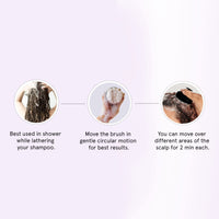 Be Bodywise Hair Scalp Massager Shampoo Brush with Soft Silicone Bristles | Exfoliating Stimulating, Anti Dandruff, Shower Scalp Scrubber | Handheld & Lightweight | Black