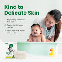 Mother Sparsh Plant Powered Natural Baby Soap - Pack of 2X75g | Hypoallergenic & Tear-Free Soap for Babies, Newborns