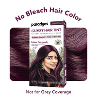 Paradyes No Bleach Velvet Burgundy Glossy Hair Tint - Ammonia-Free for Natural Black Hair, Includes Anti-Fade Conditioner for Long-Lasting Shine, 1 Count